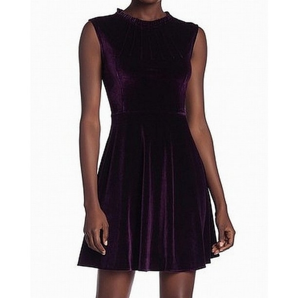 crimson in grace Dresses & Skirts - CRIMSON IN GRACE Purple Velvet Sleeveless Dress